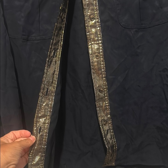 Free People Navy Shirt with Gold Accents - Picture 5 of 9